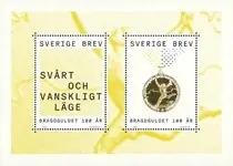 Zweden - Bragdguldet 100 Jaar - Postfris souvenirvelletje Zwrot pieniędzy