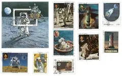 Bezpieczna płatność Apollo 11 - 7 verschillende postzegels en 2 souvenirvelletjes - Gestempeld