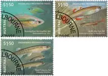 Australië - Bedreigde vissen - Gestempelde serie van 3 Premium