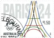 Zwrot pieniędzy Australië - Olympic games Paris 2024 - Gestempelde postzegel