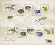 België - Frogs - Postfris souvenirvelletje Rabat