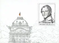 België - King Leopold engraved - Postfris souvenirvelletje Oferta