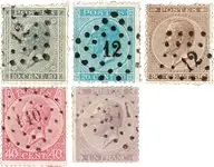 België 1865 - OBP 17-21 - Gebruikt Popularny