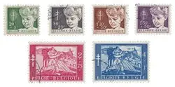 Wyprzedaż België 1954 - OBP 955-60 - Gebruikt