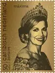 Tani Bonaire - Queen Maxima - Postfrisse 24-karaats Gouden postzegel in box