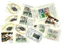 Berlijn - 14 souvenirvelletjes (6 verschillende) - Gestempeld dubbelenpakket Darmowa dostawa