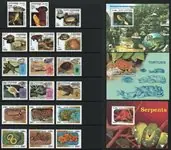 Cambodja 1998-2000 - 3 series van 6 postzegels en 3 souvenirvelletjes - Postfris Promocja