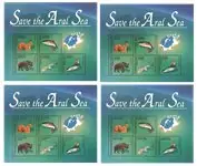 Centraal Azië - Aralmeer - 4 souvenirvelletjes 1996 - Postfris Darmowa dostawa