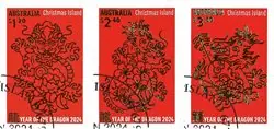 Tani Christmas Island - Year of the Dragon 2024 - Gestempelde serie van 3