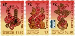 Christmas Islands - Year of the snake 2025 - Postfrisse serie van 3 Zwrot pieniędzy