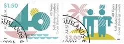 Cocos (Keeling) Islands - 40th anniversary of selfdetermination - Gestempelde serie van 2 Oryginalny