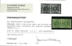 Denemarken - AFA 8 in paar - gestempeld Oryginalny