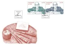 Denemarken - Centenary Cz. Slania - FDC met 2 postzegels Zwrot pieniędzy