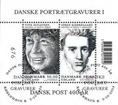 Denemarken - Deense portret gravure I - Gestempeld souvenirvelletje Niska cena