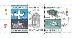 Zwrot pieniędzy Denemarken - HAFNIA 2024, 400 years of postal service in Denmark - Gestempeld souvenirvelletje