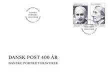 Denemarken - Portret gravure II - FDC met postzegel Nowość