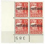 Denemarken - Postveerboot AFA 16b in onderste randblok van 4 - postfris Tani