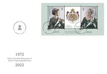 Tani Denemarken - Queen Margrethe 50th anniversary - FDCmetsouvenirvelletje