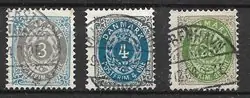 Denemarken 1902 - AFA 22+23+29Cy - Gebruikt Rabat