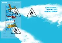 Zweden - Fire extinction van the air - FDCmetsouvenirvelletje Promocja