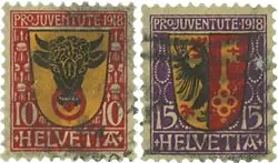 Darmowa dostawa Zwitserland - 1918 - Michel 143/44 - Gebruikt