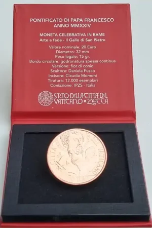 Wysoka jakość Vaticaan 2024 20 euro 'Sint Pieter' Unc in luxe verpakking