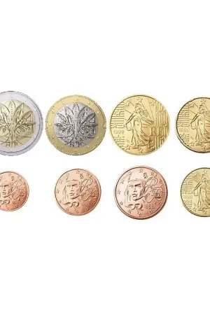 Darmowa dostawa Serie Frankrijk 2022 UNC Met de nieuwe 1 & 2 euromunt