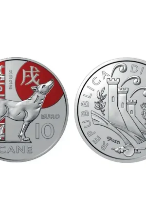 San Marino 2025 10 Euro 'Jaar van de hond' Unc Promocja