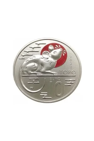 Bezpieczna płatność San Marino 2022 10 Euro 'Jaar van de rat' Unc