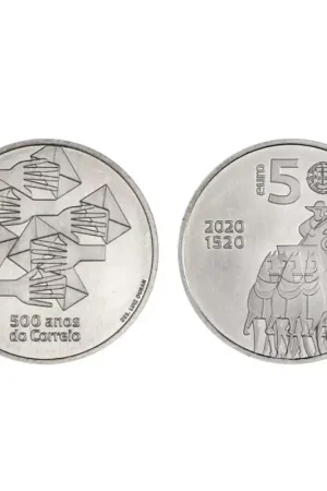 Oferta limitowana Portugal 2020 5 Euro '500 jaar post' Unc