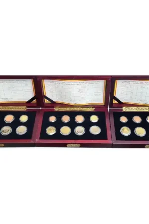 Proofset België 1999, 2000 & 2001 Set van drie Popularny