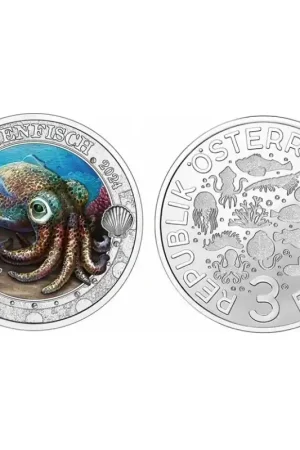 Oostenrijk 2024 3 euro 'Hawaiiaanse Bobtail-inktvis' Unc Tani