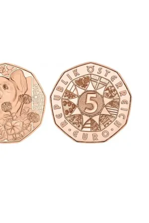 Autentyczny Oostenrijk 2023 5 Euro'Geluk gehad ' Unc