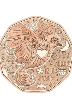 Rabat Oostenrijk 2022 5 Euro'Nieuwjaar- Geluk is een vogel' Unc