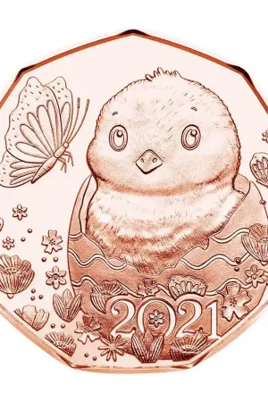 Wysoka jakość Oostenrijk 2021 5 Euro'Paaskuiken' Unc