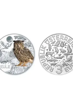 Niska cena Oostenrijk 2018 3 euro Uil Unc