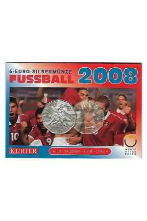 Zwrot pieniędzy Oostenrijk 2008 5 euro, Fussball Wien etc. in Blister