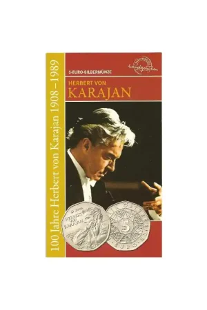 Najlepsza cena Oostenrijk 2008 5 Euro H. v. Karajan in Blister