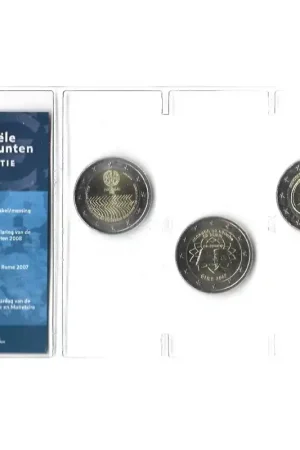 Zamów teraz Officiële 2 Euromunten collectie KNM UNC Portugal 2008 - Ierland 2007 - Duitsland 2009