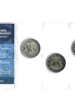 Najlepsza cena Officiële 2 Euromunten collectie KNM UNC Italië 2005 - Frankrijk 2007 - Slowakije 2009