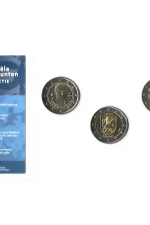 Premium Officiële 2 Euromunten collectie KNM UNC Italië - Letland - Portugal 2017
