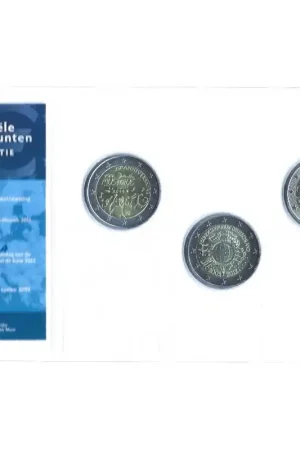 Officiële 2 Euromunten collectie KNM UNC Frankrijk 2011 - Duitsland 2012 - Portugal 2009 Zwrot pieniędzy