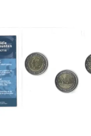 Niska cena Officiële 2 Euromunten collectie KNM UNC België 2012 - Portugal 2011 -Spanje 2012