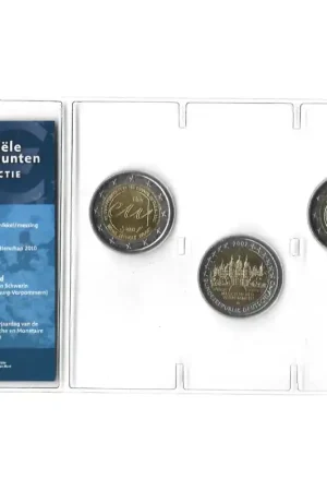 Popularny Officiële 2 Euromunten collectie KNM UNC België 2010 - Duitsland 2007 - Spanje 2009
