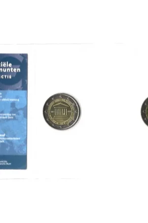 Oferta limitowana Officiële 2 Euromunten collectie KNM UNC België- Nederland 2017