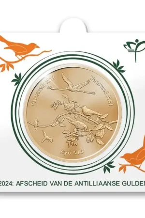 Nederlandse Antillen 2024 5 gulden 'Afscheid van de gulden in munthouder. Zwrot pieniędzy
