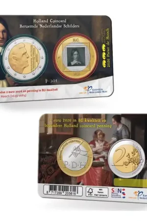 Nederland 2026 Holland Coin Fair coincard thema 'Pieter de Hooch' Zwrot pieniędzy
