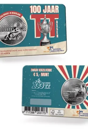Zwrot pieniędzy Nederland 2025 '100 jaar TT Assen' Vijfje Bu in coincard
