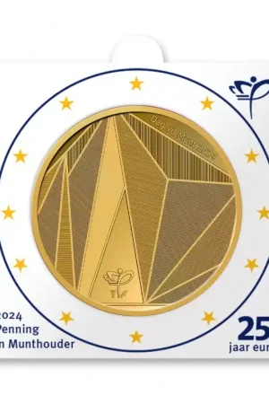 Nederland 2024 Penning '25 jaar euro' Dag van de Munt in munthouder. Premium