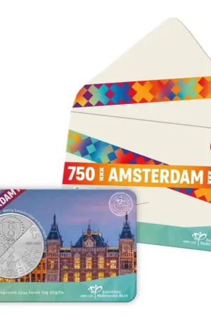 Nederland 2024 '750 jaar Amsterdam' Vijfje Eerste Dag Uitgifte in coincard Premium